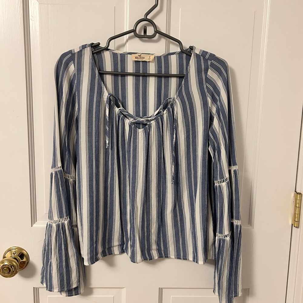 Striped Blue and White Women's Top